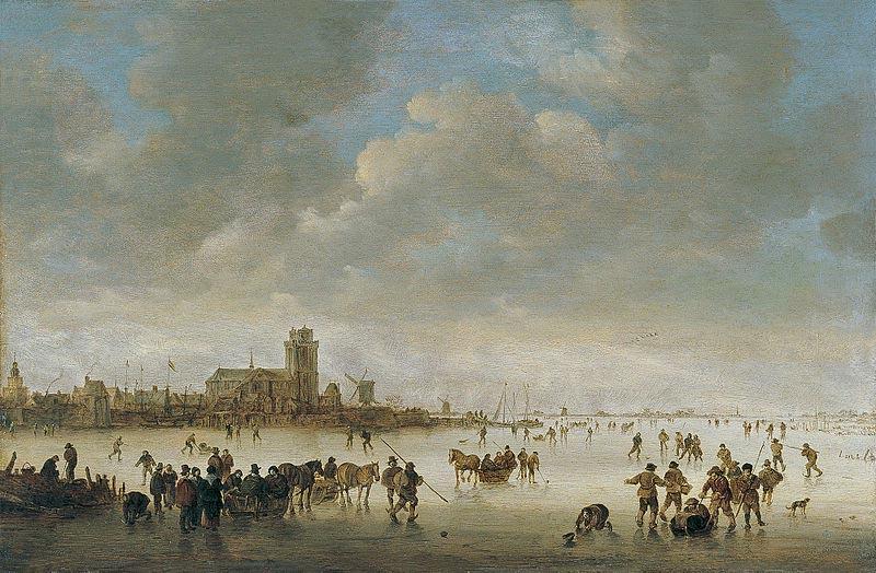 Jan van Goyen Winter Landscape With Figures On Ice